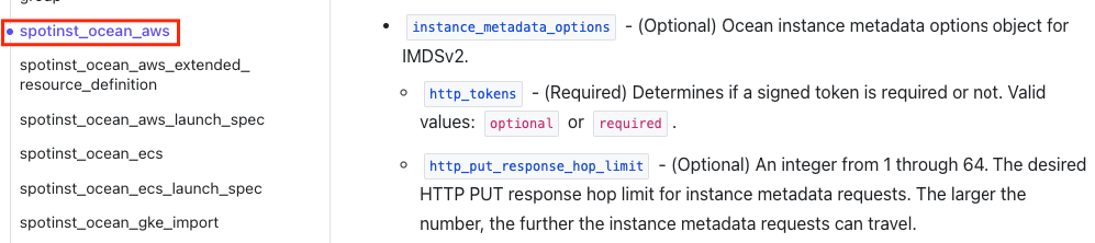 Ocean Instance Metadata terraform